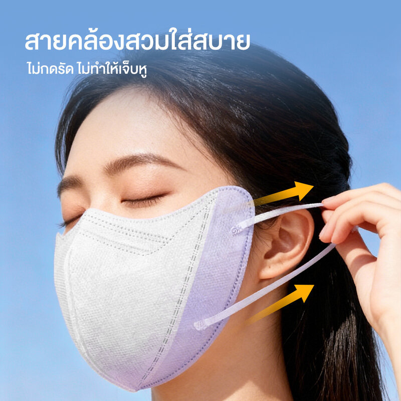Oni Disposable Sun-Protection Mask [2boxes x 30pcs] #White โอนิ หน้ากากอนามัยป้องกันแสงแดด สีขาว. - รูปที่ 5