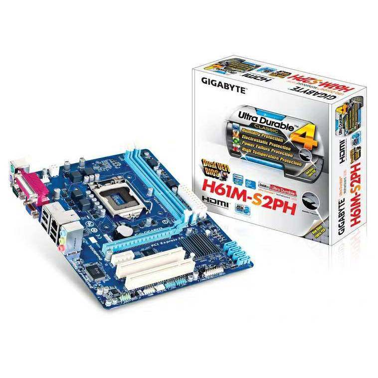 ใหม่! เมนบอร์ด Gigabyte H61 Gigabyte H61M-S2PH 1155 พินเมนบอร์ด HDMI แบบแข็งทั้งหมดพร้อม PCI