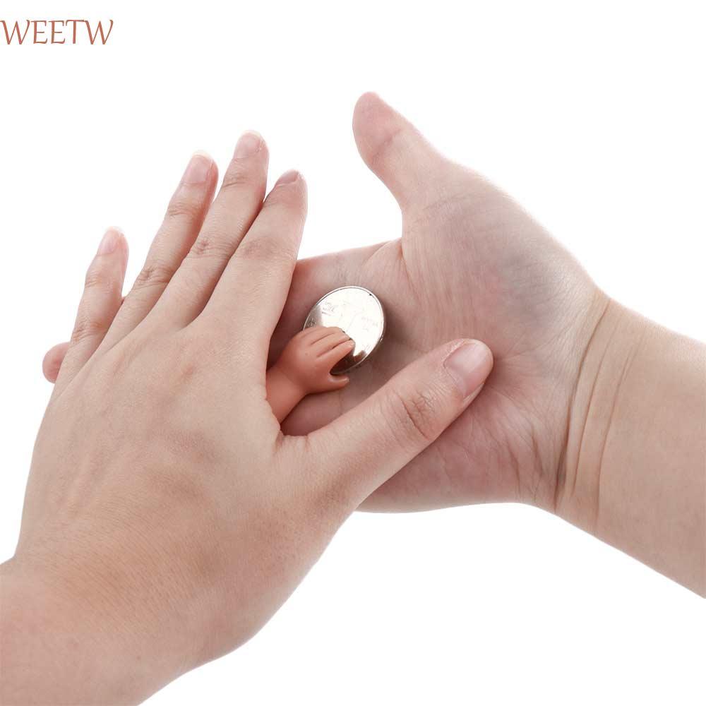 WEEKW Magic Small Hand Gag ของเล่นปฏิบัติ Jokes เหรียญ Disappear Prank Joke การแสดงระยะใกล้ Magic Props