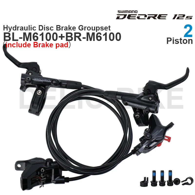 SHIMANO DEORE M6100 กลุ่มดิสก์เบรกไฮดรอลิกพร้อมก้านเบรก M6100 และ BR-M6100 เบรคคาลิปเปอร์ JK ประกอบ