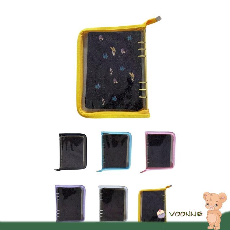 Voonne Pin Display Book Felt Pin Holder 8 หน้าแบบพกพา Travel Organizer พร้อมฝาครอบใสเหมาะสําหรับเข็มกลัด Pin Stora
