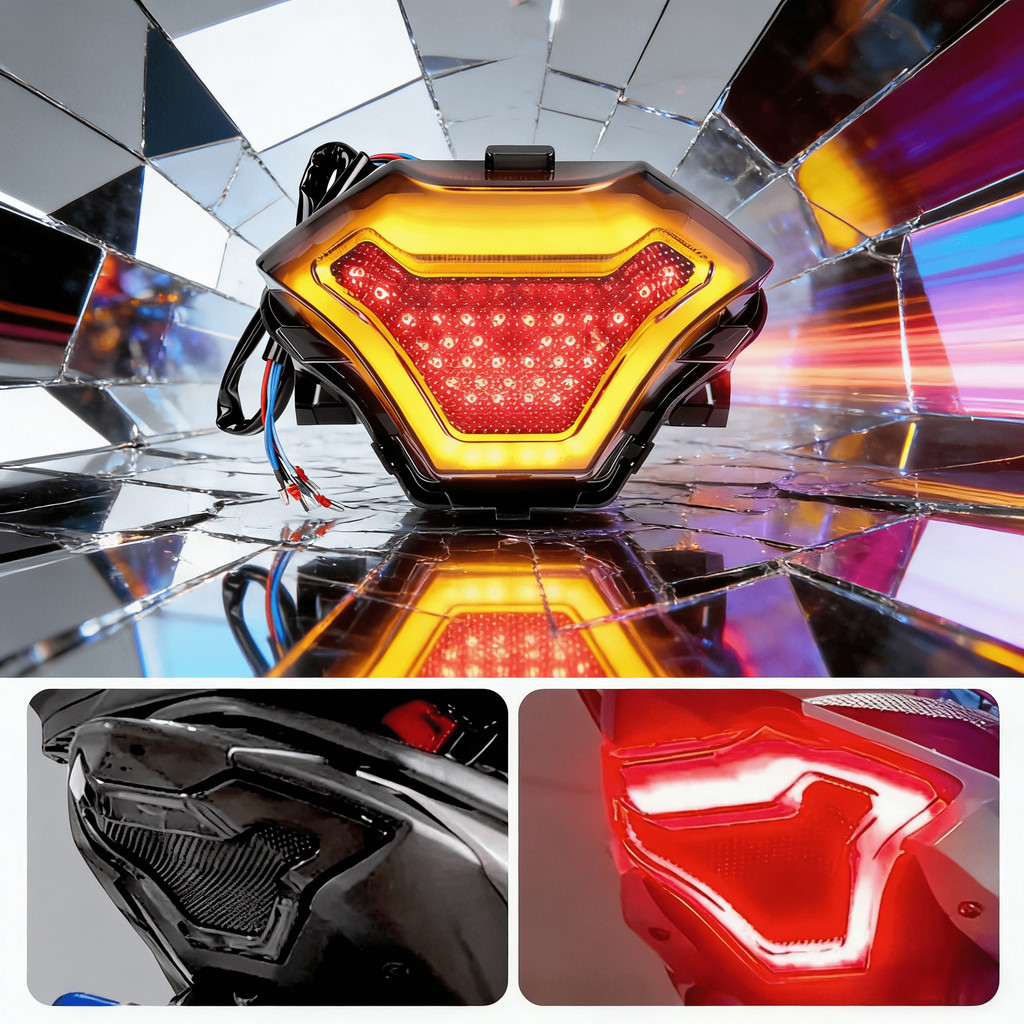 สําหรับYamaha YFZ Y15ZR R3 R25 MT03 MT07 LC150 FZ07 ไฟท้ายด้านหลังไฟเบรคไฟเลี้ยวแบบบูรณาการLEDหยุดโค