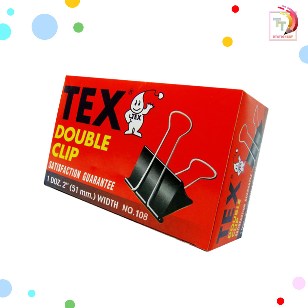 TEX (เท็กซ์) คลิปหนีบกระดาษ No. 108 – 113 สีดำ ( 1 กล่อง ) ราคา ถูกที่สุด ดีลบีเคเค แกลเลอรีภาพที่ 2