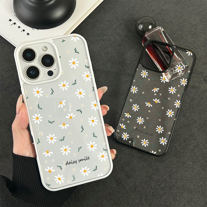 เคสโทรศัพท์ สำหรับ iPhone 11 13 16 ProMax 17 Case iPhone 13 14 15 ProMax 12 13 ProMaxพื้นหลังดอกเดซี่ยิ้ม อะคริลิค 2 in