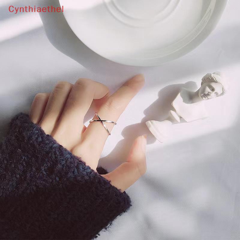 {Cynthiaethel} Bohemian Vintage Cross Gold Rings สําหรับผู้หญิงงานแต่งงานอินเทรนด์เครื่องประดับโซ่สแ