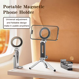 ที่วางโทรศัพท์แม่เหล็ก Carabiner-Mounted Phone Tripod ขาตั้งสมาร์ทโฟน แรงดึงดูดแม่เหล็กสองด้าน เล็ก