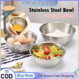 ALD Mixing Bowl Stainless Steel Baking Bowl Salad Bowl Thick Big Size Multifunctional Cooking Basin