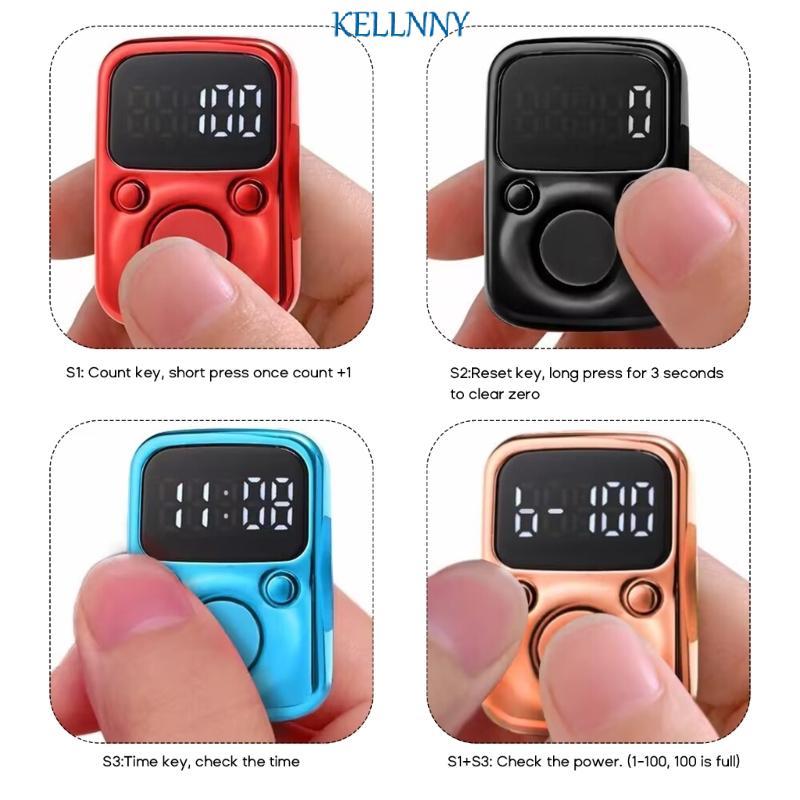 Kellnny Clicker Number Counter Hand Finger Display นับ Tally Clicker Timer Counter