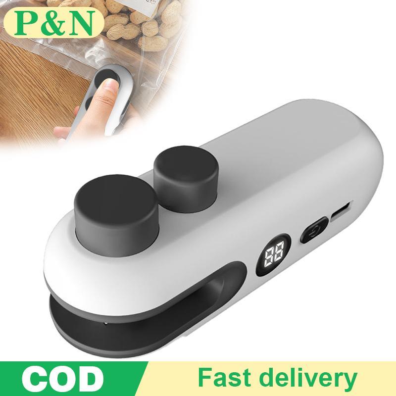 [P&N] เครื่องซีลถุงขนาดเล็กพร้อมเครื่องตัดและแม่เหล็ก, 2025 อัพเกรด 2 In 1 Mini Bag Sealer, Handheld