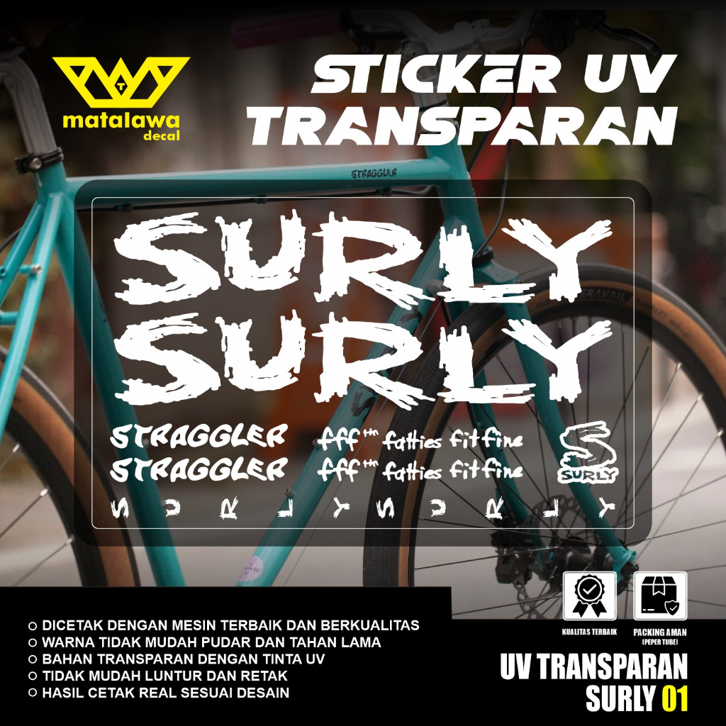 สติ๊กเกอร์ DECAL PREMIUM SURLY UV TRANSPARENT STRAGGLER สติ๊กเกอร์จักรยาน Kalcer SET 01 NEWARA best Sticker