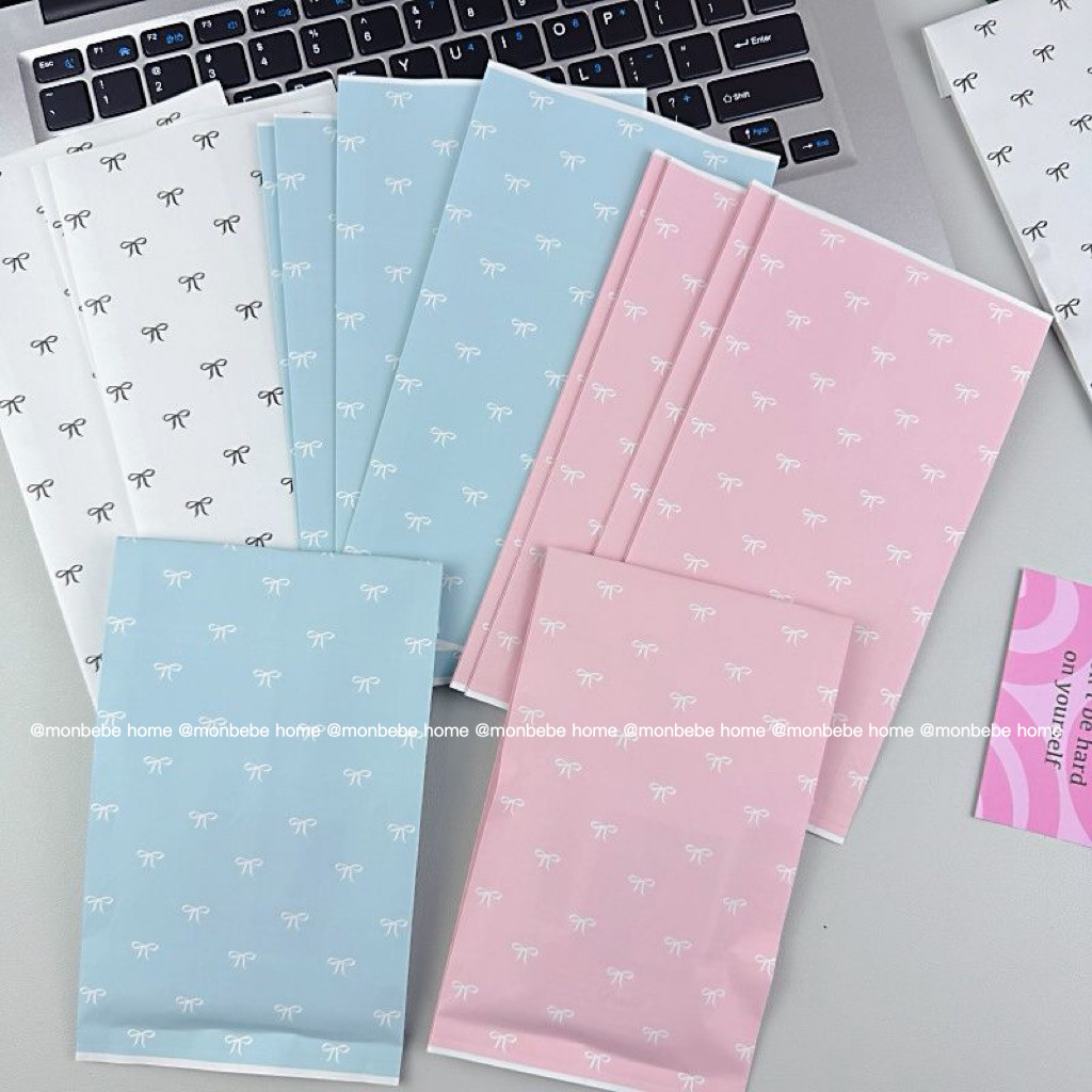 ถุงกระดาษ ถุงกระดาษของขวัญ insโบว์รูปแบบใหม่   ขนาด20*11cm มี2สี ราคา10ชิ้น พร้อมส่ง ราคา ถูกที่สุด ดีลบีเคเค แกลเลอรีภาพที่ 6