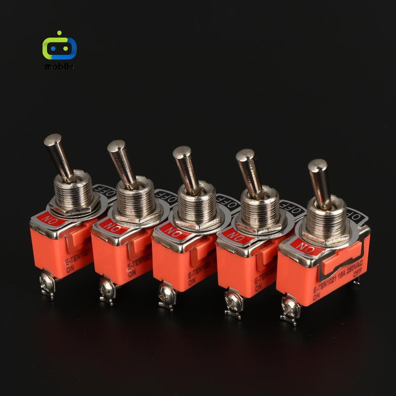 [maygood] 5 ชิ้น SPST DPDT 250V 15A Toggle Switch 2 ตําแหน่งสลักเปิด-ปิดเปิด E-TEN1322 1021 1122 122