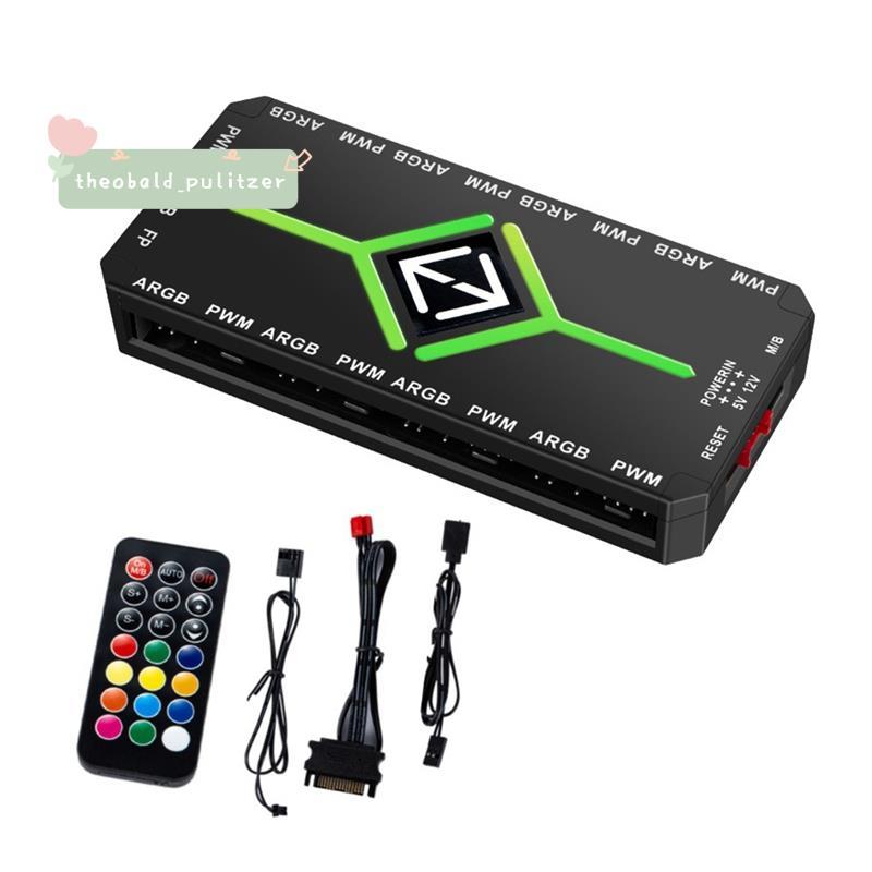 5V 3 Pin ARGB Controller Cooling 4 Pin PWM พัดลม Hub PWM ARGB พัดลม Hub สําหรับ 5V แอดเดรส ARGB คอมพ