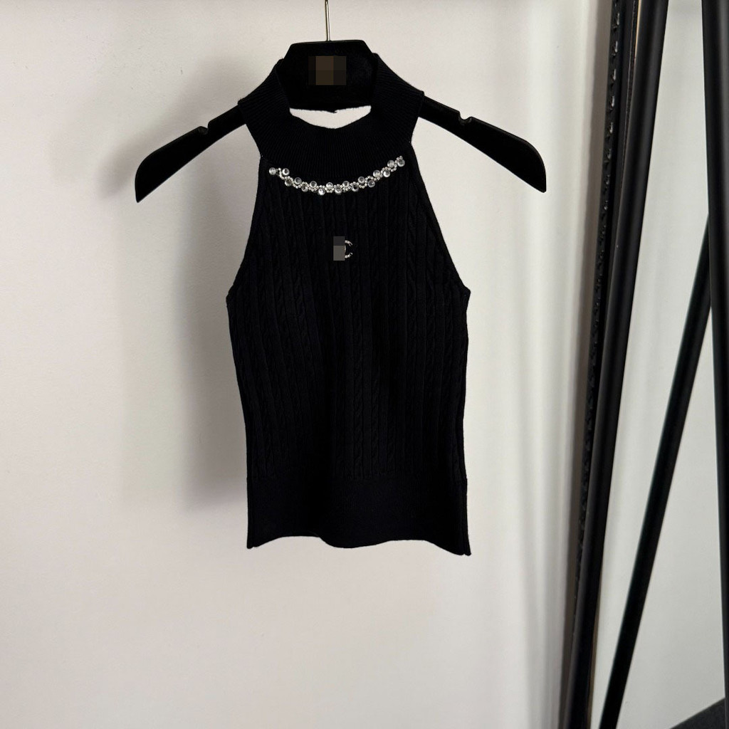 CH Dopamine เสื้อกั๊กถักคล้องคอคล้องคอโลโก้หญิงเซ็กซี่