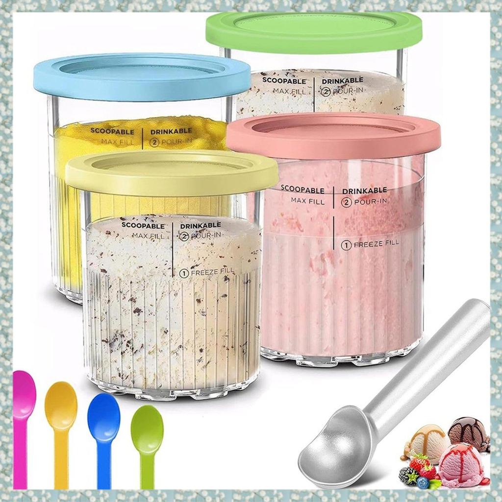 [h5bl3j6wj.ph] ภาชนะไอศกรีมเปลี่ยนเหมาะสําหรับ Creami Pints และฝาปิด 24oz ถ้วย Creami Deluxe NC501 N