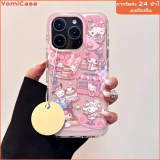 เคสไอโฟน17 13 สำหรับ IPhone 12 16 15 11 14 Pro Max 14 16 15 Plus 16 14 12 11 15 Pro หวานสวัสดีคิตตี้เค้กทำนองเพลงปกใหม่