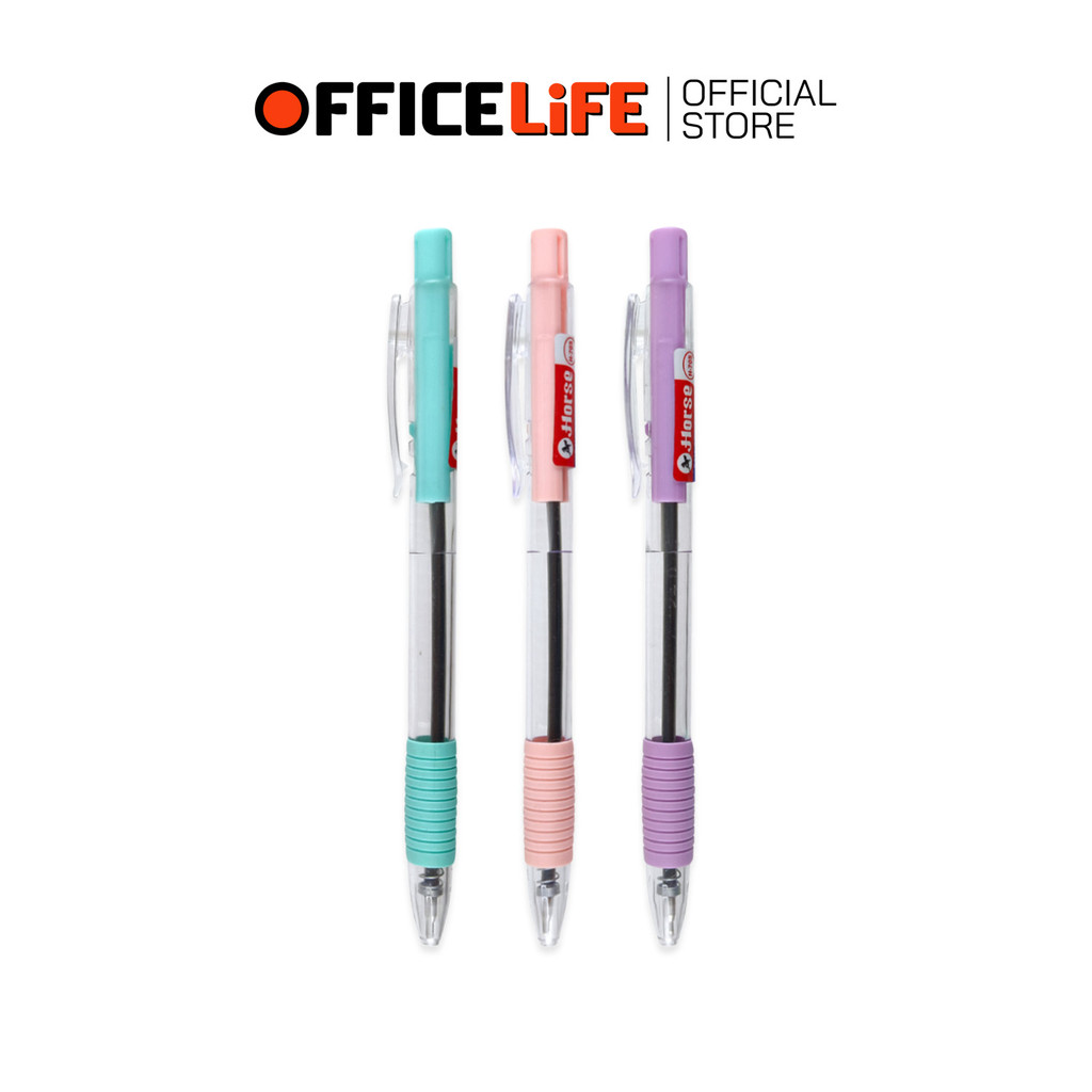 Horse ตราม้า ปากกาลูกลื่น แบบกด Ball Point รุ่น H-705 0.7 จำนวน 1 ด้าม/คละสี