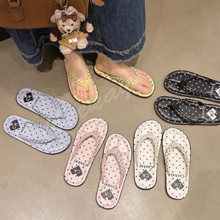 รองเท้าเเตะแฟชั่นผู้หญิงน่ารักลายจุดยอดฮิตสวมใสสะบายสีสันสดใ…