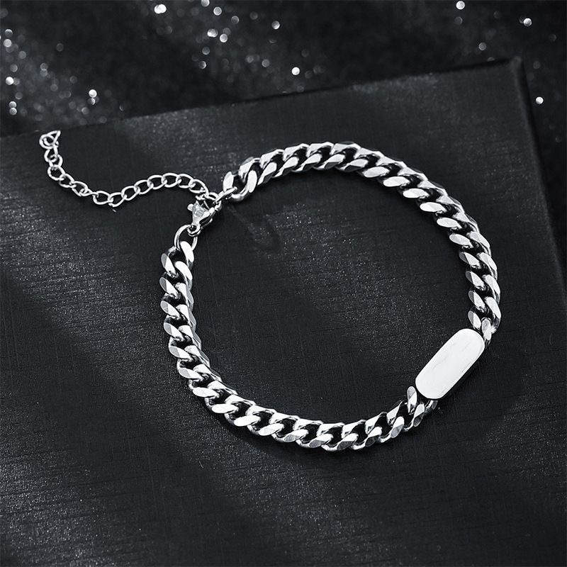 QLS BRACELET / OVAL SQUARE CHAIN BRACELET SILVER / CHAIN BRACELET / AESTHETIC BRACELET / STAINLESS S