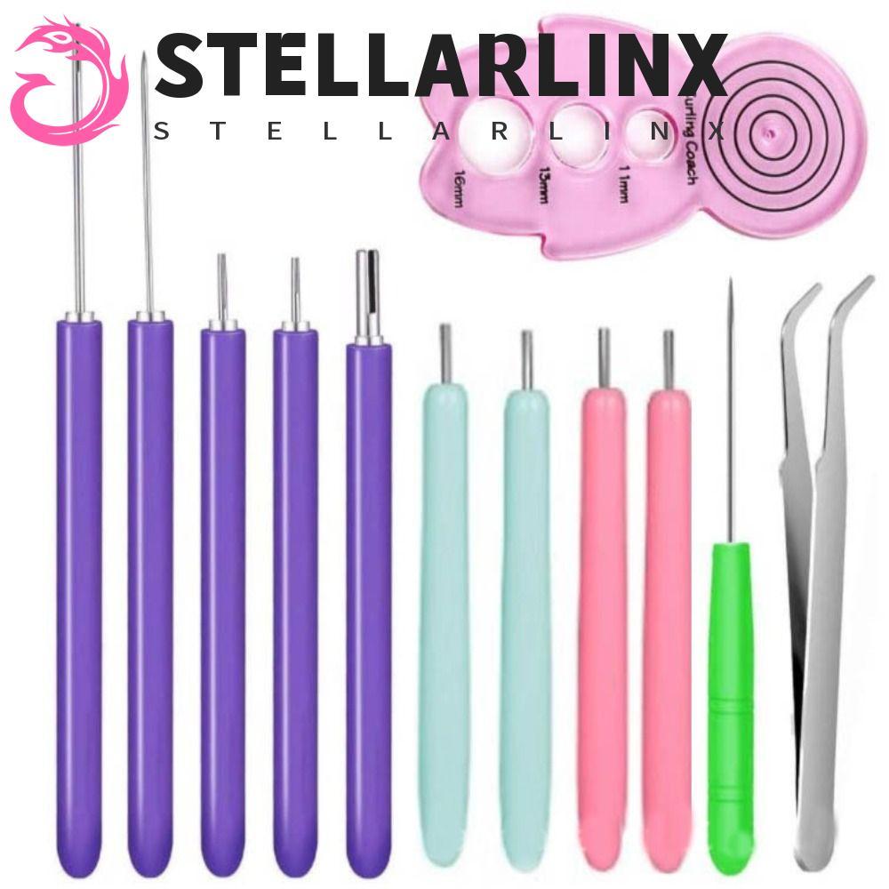 STELLARLINX 12PCS กระดาษ Quilling เครื่องมือ, Quilling Slotted ปากกากระดาษ Curling Quilling เข็มชุด,