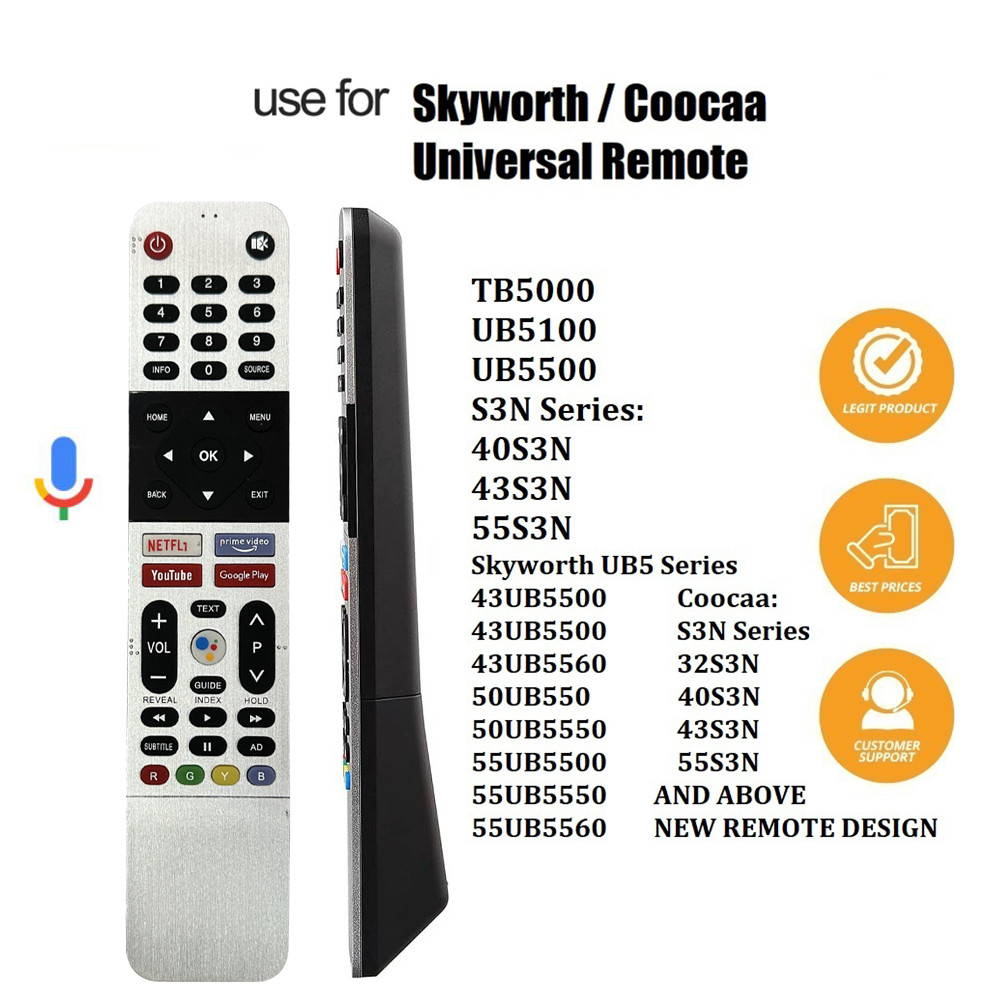 คำสั่งเสียง remote รีโมททีวี Skyworth COOCAA LCD Smart TV รีโมท SW-V1 XC9300 XC9000 UC7500 UC6200 TC6200 58S6G 539C-268919 268951 268901-W000 43ub5500 43UB5550 43UB5560 50UB5500 50UB5550 50UB5560
