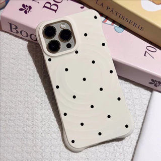 เคสไอโฟน เคส iPhone 16/16 Pro/16 Pro Max แม่เหล็ก มุม4เสริมรับแรงกระแทก ลายจุด ขอบคลื่นใหญ่ – สีสดใส ไม่หายสี