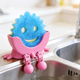 【ที่วางฟองน้ำ】 Scrub Daddy ที่ใส่ฟองน้ำล้างจาน แบบตลก ระบายน้ำได้ มีแขนขา ใช้กับอ่างล้างจาน ไม่ทำให้ฟองน้ำเหม็นอับ