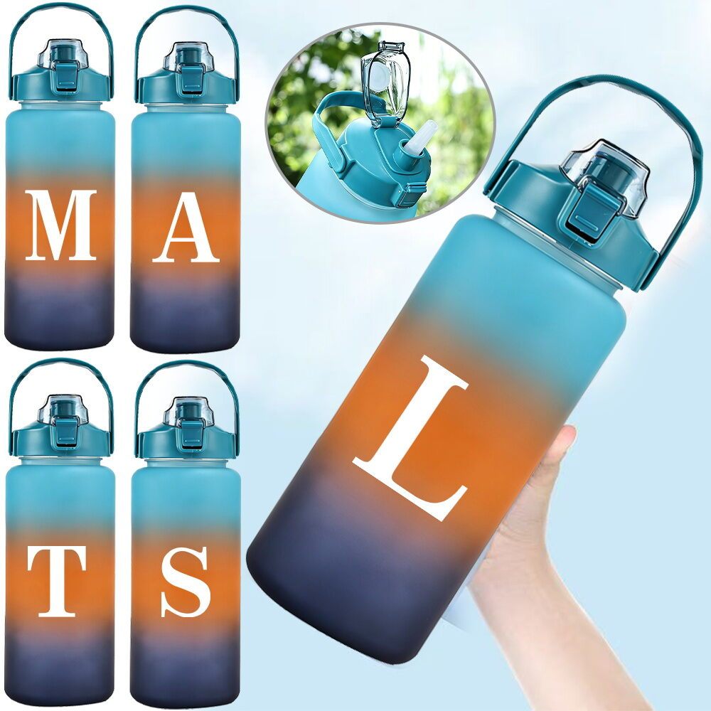 กระบอกน้ำ Water Bottle ความจุ 2000ml ขวดน้ำขนาดใหญ่ พร้อมหลอด มีที่จับ
