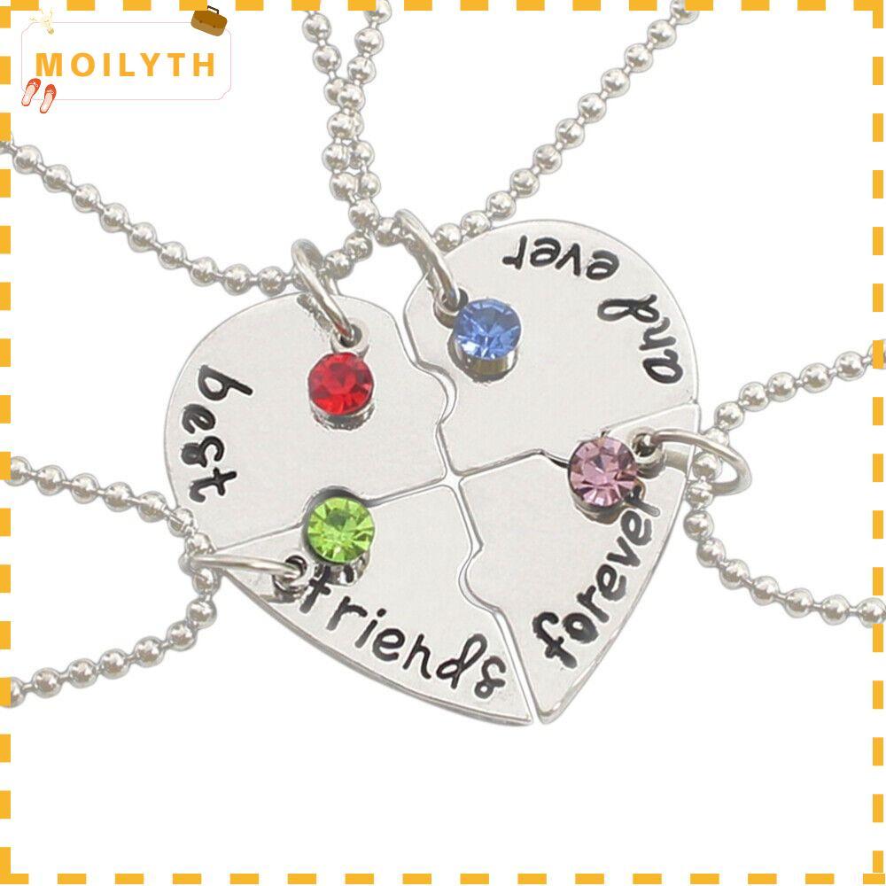 MOILYTH 4 Bff Fashion Love Necklace Best Friend Froever Necklace