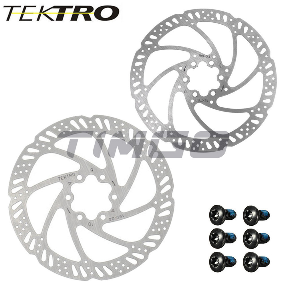 Tektro TR160-24/TR180-24 โรเตอร์ดิสก์เบรกสำหรับจักรยานเสือภูเขา ขนาด 160/180 มม. ทำจากสแตนเลส 6 สลัก