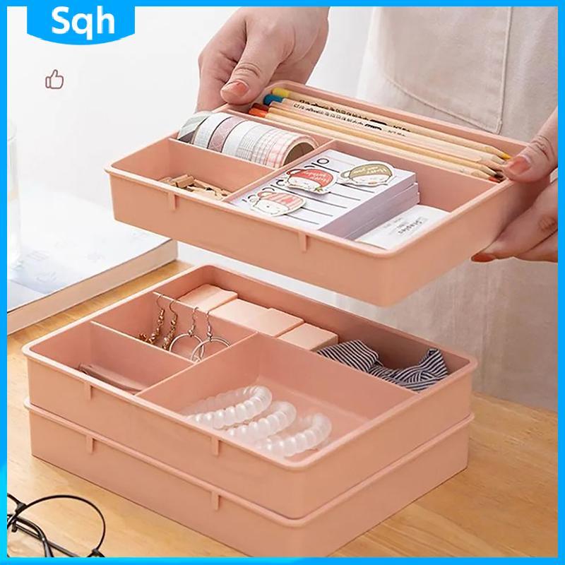 Bri Stackable Multi-cell Desk Drawer Organizer ถาดสําหรับ Office Home ywr