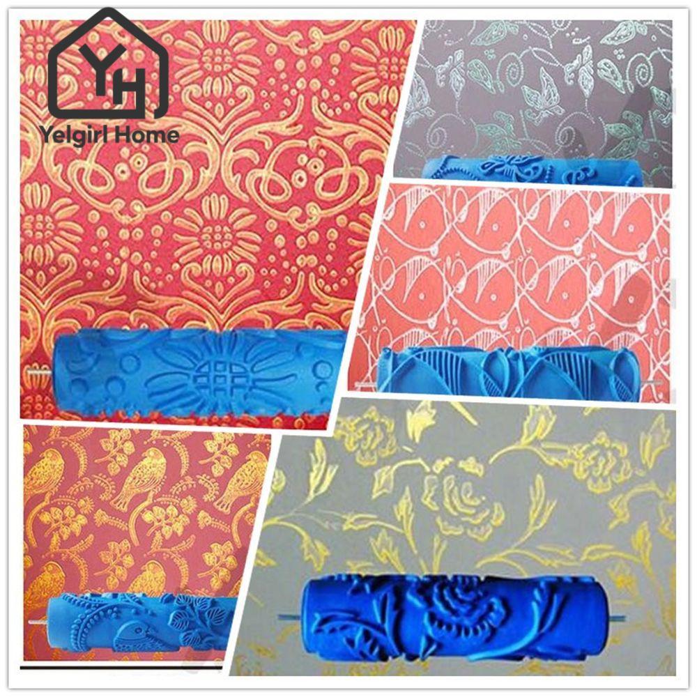 YELGIRLB Grain Paint Roller Paint Texture Pigment การพิมพ์ศิลปะวอลล์เปเปอร์แปรงผนังรูปแบบเลียนแบบเคร