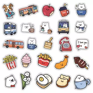 60 แผ่นหมีขาว โรมมิ่ง การเดินทาง สติ๊กเกอร์โน๊ตบุ๊คการ์ตูนน่ารัก ทําเอง สติ๊กเกอร์โทรศัพท์มือถือ