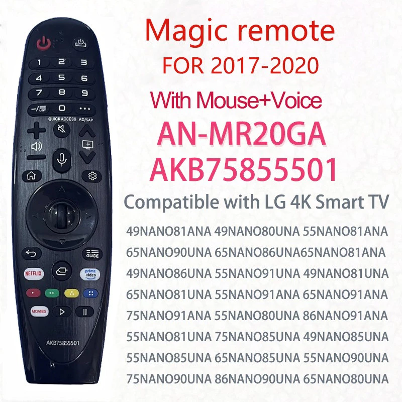 ของแท้ รีโมท Magic remote รีโมททีวี LG Smart TV สั่งงานด้วยเสียง / เมาส์ 4K HD TV AN-MR20GA AKB75855501 MR18BA MR19BA MR20GA MR21GA MG22GA MR400 MR500 MR600 MR650 MR700 2017-2020