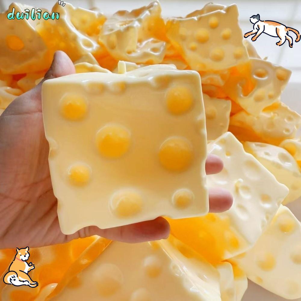 DUILIAN Jumbo Cheese Cube Stress Ball, Squishy Texture Anti-Stress Cheese Squeeze Fidget Toy, Non-Bo