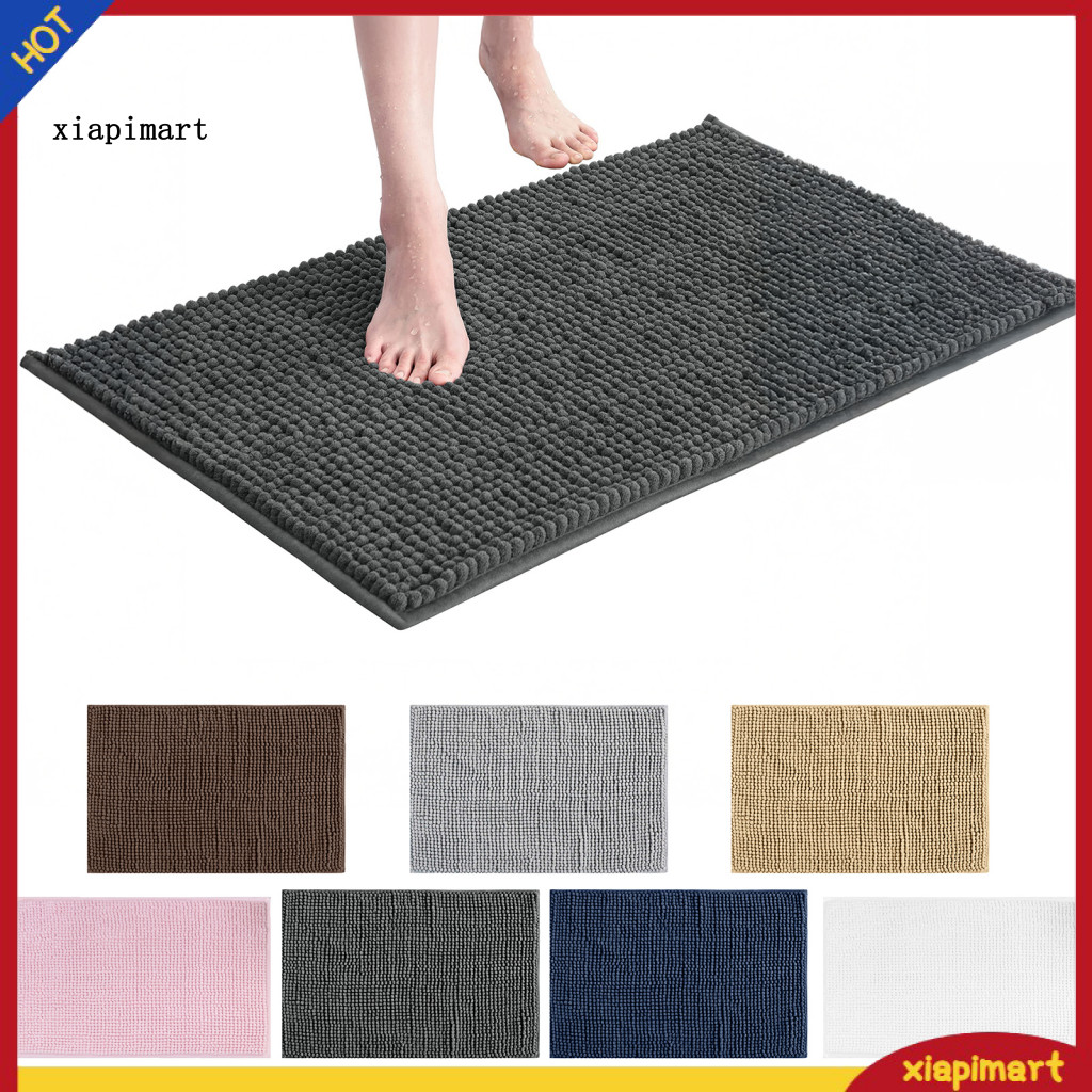 {xiapimart} นุ่ม Chenille พรมห้องน้ําหนา Chenille เสื่ออาบน้ํา Chenille นุ่มพรมห้องน้ําแห้งเร็วดูดซั