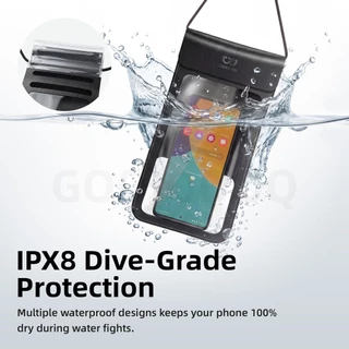 GOOJODOQ Phone Dry Bag for Songkran IPX8 Professional Protection HD Photography Clarity Ample Capacity Fits All Phones ﻿
