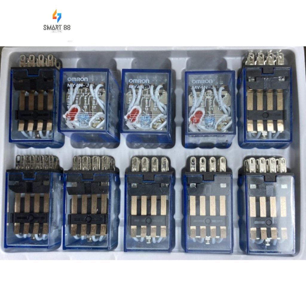 SMART88- (Omron) MY4N-J รีเลย์ระดับกลาง 14 พิน 8 พิน MY2N-J แรงดันควบคุมคอยล์ดูด 220VAC, 24VDC, กระแ