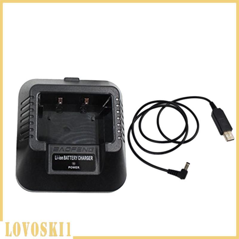 [Lovoski1] อะแดปเตอร์ชาร์จ USB สําหรับวิทยุแฮม Baofeng UV-5R DM-5R BF-F8 + BF-F8HP