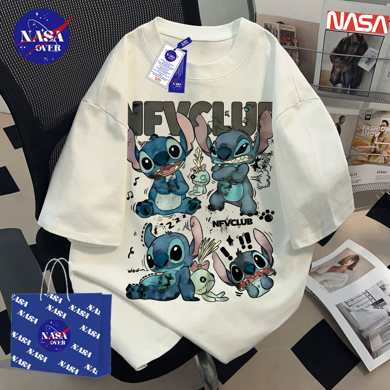 【จัดส่งจากกรุงเทพฯ】🔥NASA ฤดูร้อน oversize คอกลม แขนสั้น สไตล์มังงะ ลายการ์ตูนอนิเมะ🎬ยูนิเซ็กส์ แฟชั่น เสื้อ YG4521