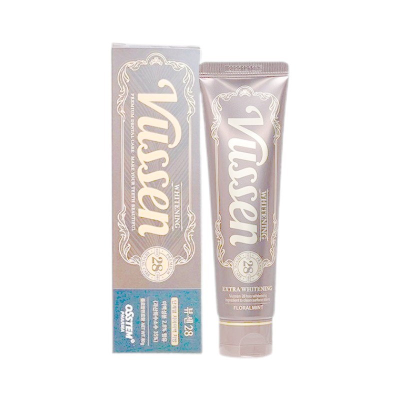 ยาสีฟันไวท์เทนนิ่ง Vussen สำหรับการทำความสะอาดและลดสีเหลืองบนฟัน สูตรมินต์ VUSSEN2803.09