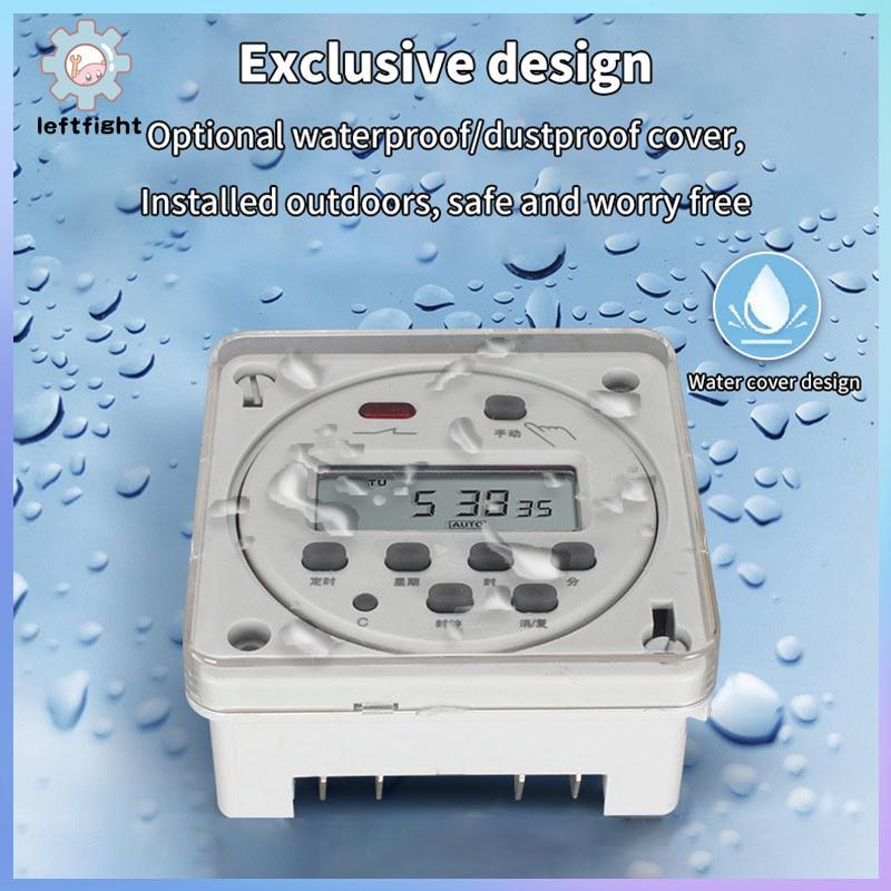 LEFT รีเลย์เวลาตั้งโปรแกรมได้ CN101A\CN102A ฝาครอบกันน้ําพลาสติกดิจิตอล LCD Power Timer Switch ฝาครอ
