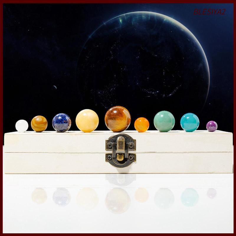 [Blesiya2] ชุดลูกบอลคริสตัลอัญมณีธรรมชาติ Galaxy Universe Healing Crystals 9 ชิ้น