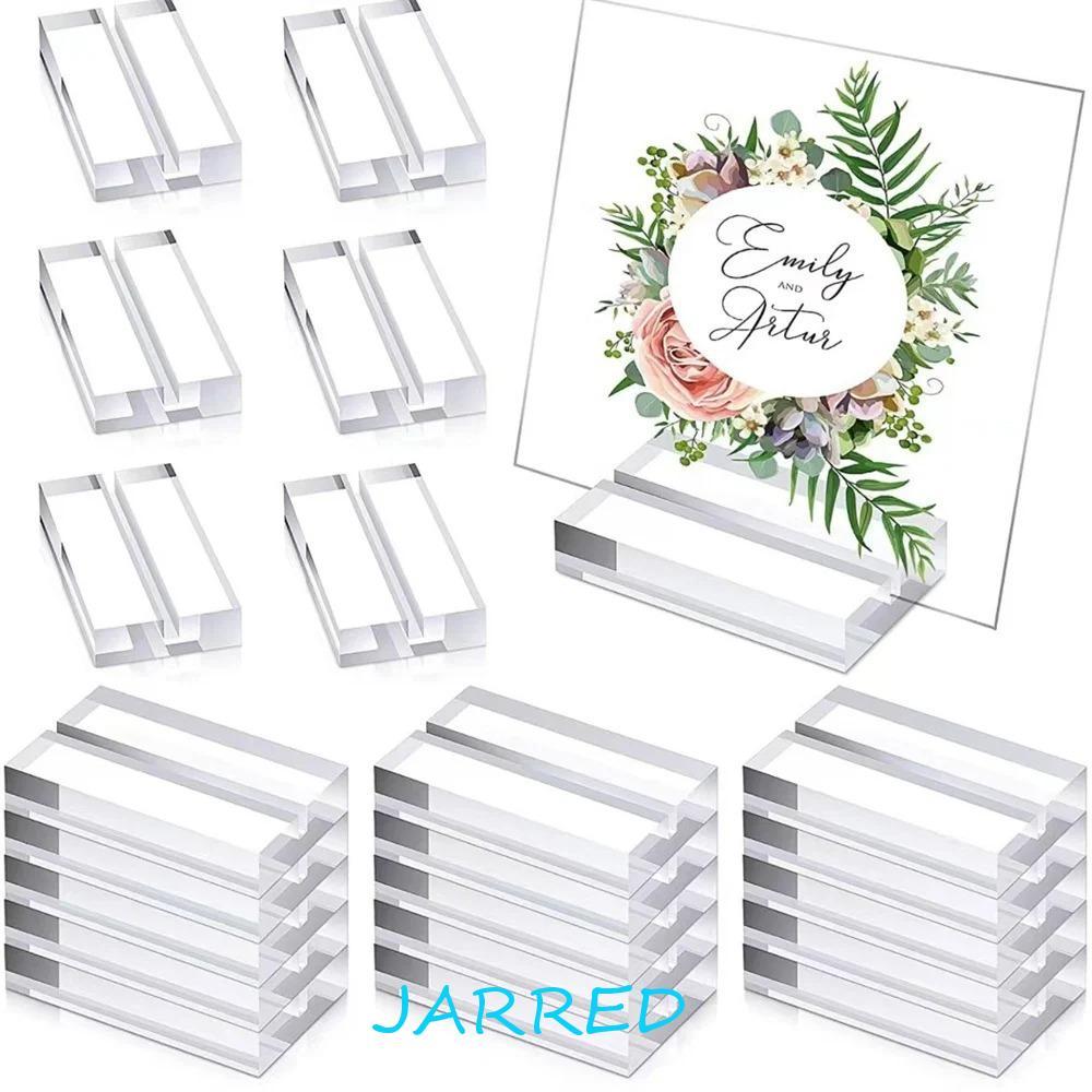 JARRED ขาตั้งอะคริลิค, DIY Clear Place Card Holder, Sign Holder Durable Blank Display Stand Wedding 