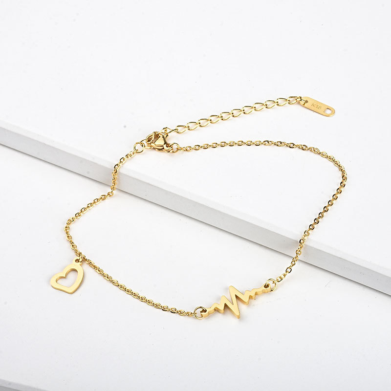 เครื่องประดับเกาหลีญี่ปุ่นแฟชั่นเซ็กซี่ Lightning ECG จี้สร้อยคออารมณ์ All-Match ไทเทเนียมเหล็ก Clav