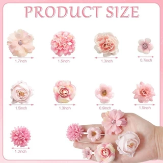 5/20/40/50 ชิ้น Faux ดอกไม้หัวชุดแชมเปญประดิษฐ์ดอกไม้หัวปลอม Peony Daisy Rose ดอกไม้ Multicolor ผ้าไหมสําหรับ Craft Garland งานแต่งงาน DIY Graduation Decor