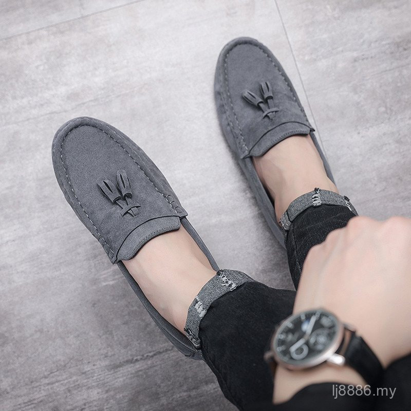 2026 Slip On Suede Leather Black Shoes Men Driving Shoes Low-Top Loafer E8JP 16PH