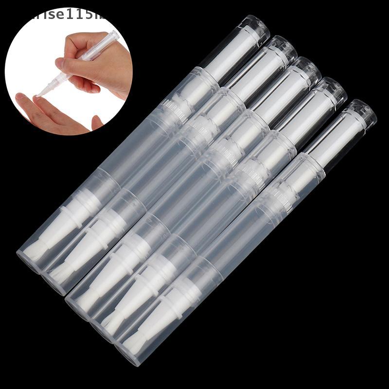 (sun) 5 ชิ้น 3ML น้ํามันโภชนาการเล็บปากกาเปล่า Botttle พร้อมแปรง Applicator เครื่องมือเล็บ (TH)