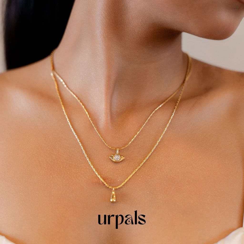 URPALS สร้อยคอ Stainless ชุบทอง18K ไม่ลอกไม่ดำ แพ้ง่ายใส่ได้