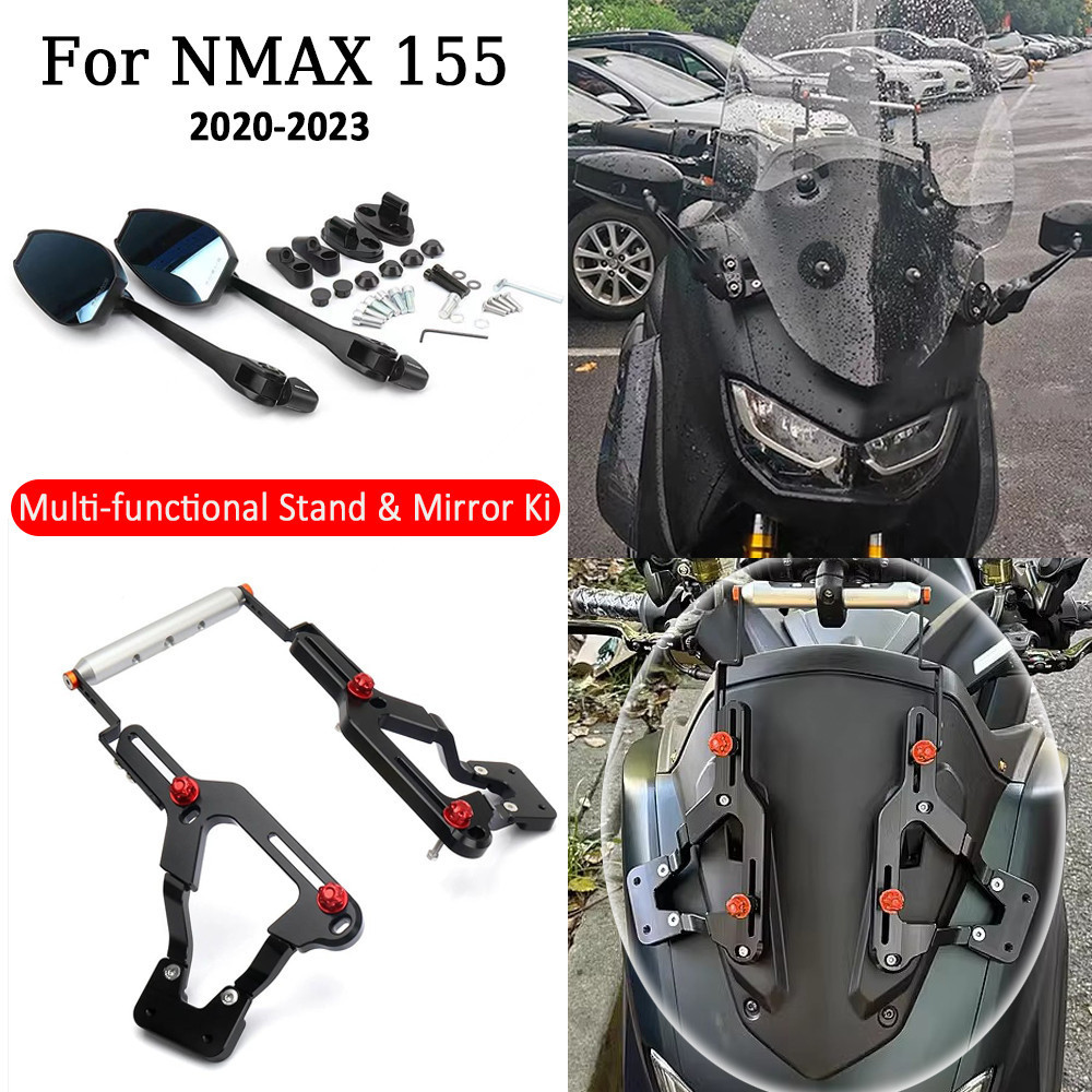 อุปกรณ์ปรับแต่งรถจักรยานยนต์ Multi-function Navigation Mount Bracket ชุดกระจกปรับได้สําหรับ Yamaha N